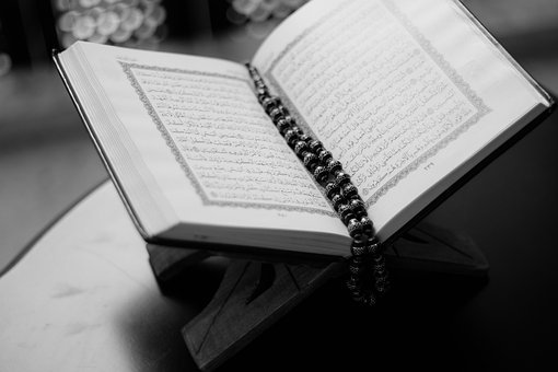 Livre, Coran, Ouvert, Pages