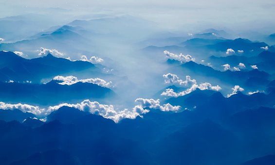 Montagnes, Lever Du Soleil, Magnifique